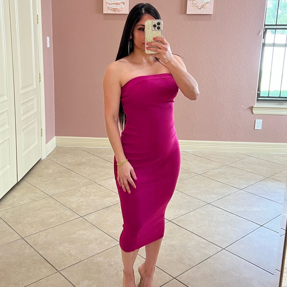 KIMMY Knit Midi Dress- magenta - Picture 3 of 3